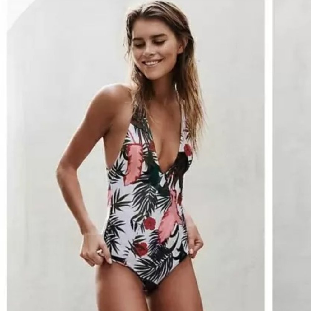 Strappy back cheeky one-piece
